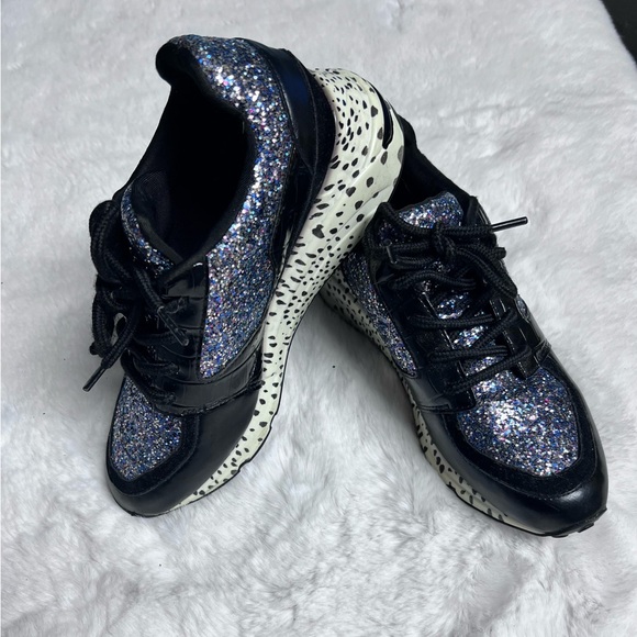 Steve Madden Black Sparkle Sneakers - Picture 7 of 12